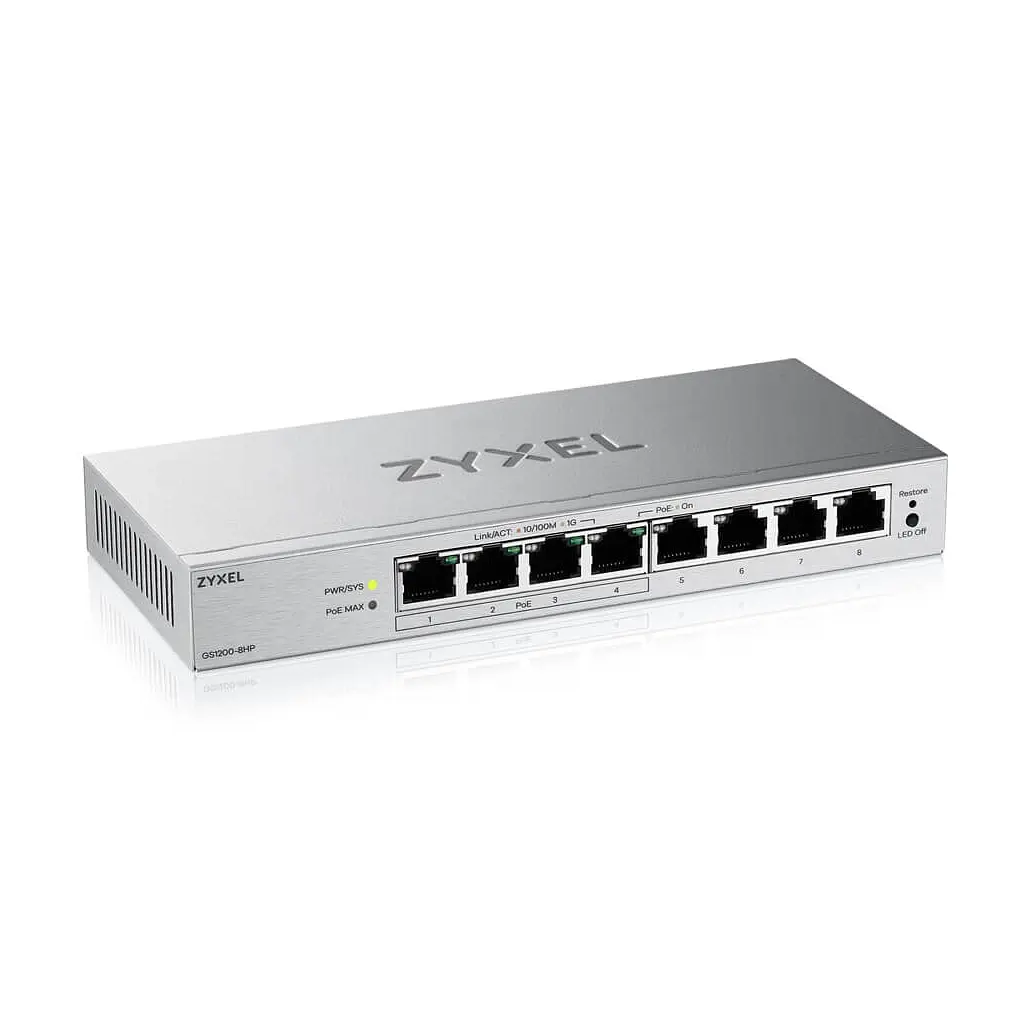 Комутатор мережевий ZyXel GS1200-8HP v3 (GS1200-8HPV3-EU0101F) - фото 3
