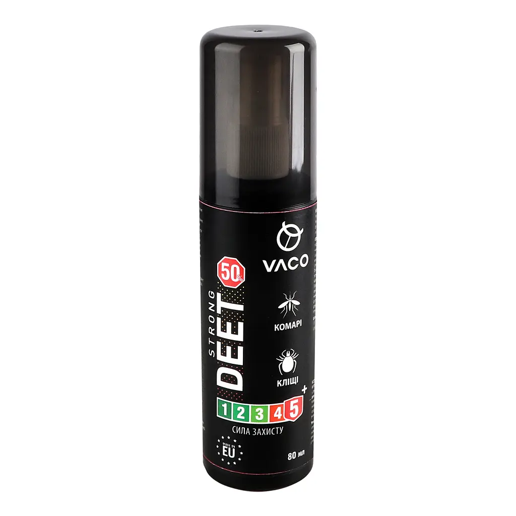 Спрей від комарів, кліщів і мошок Vaco Strong Deet 50% 80 мл - фото 6