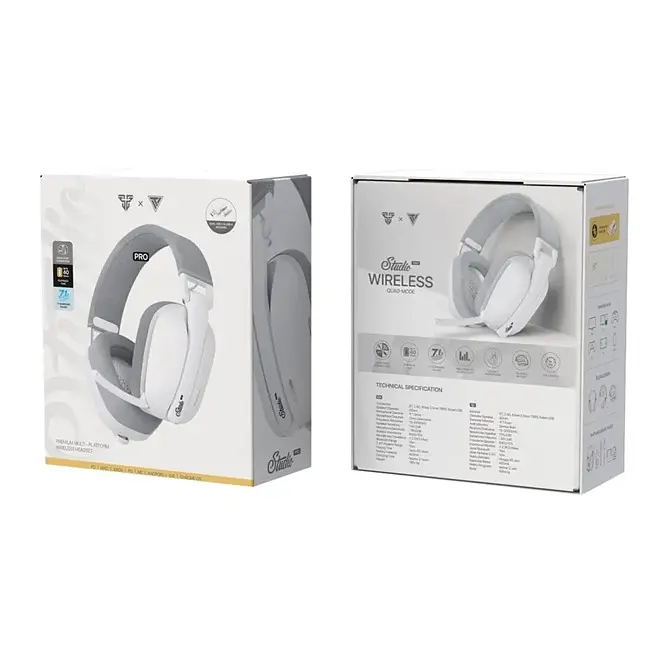 Беспроводные игровые наушники Fantech WHG03 Pro Studio, 4 Modes, Wired, BT5.3, 2.4Ghz, AUX, Type-C, ENC, 7.1 Серый - фото 4
