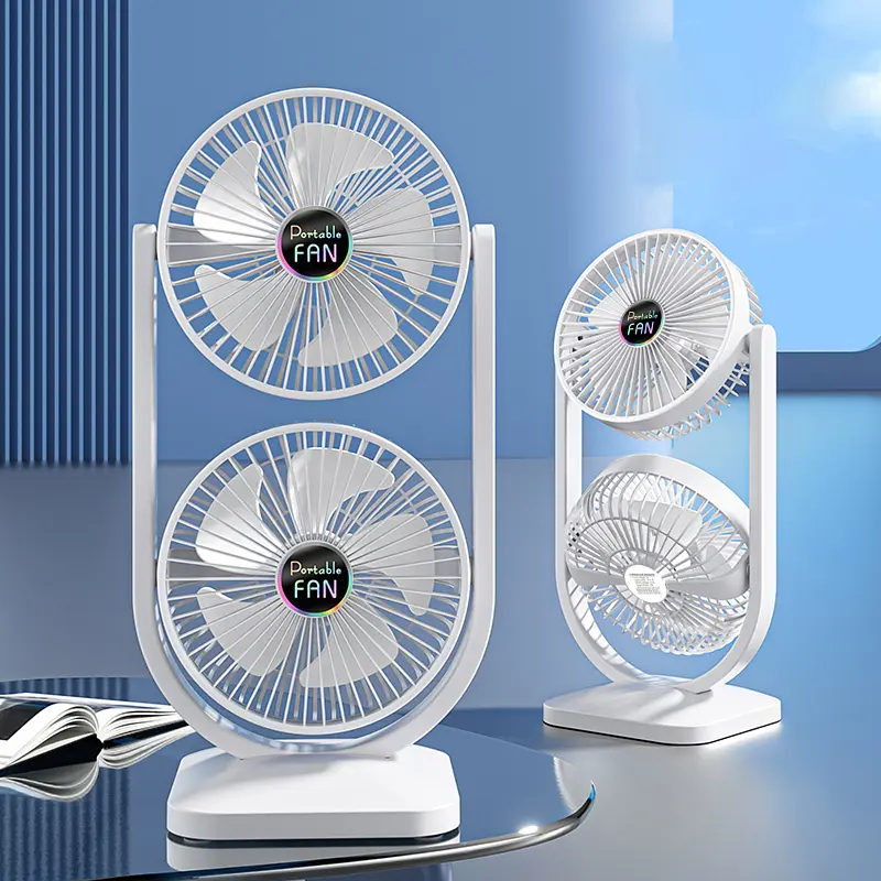Настільний вентилятор S30 Dual-Fan 3000mAh White - фото 2