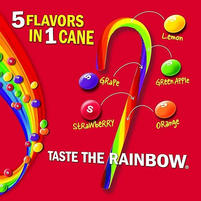 Льодяники Skittles Candy Canes 60шт. - фото 4