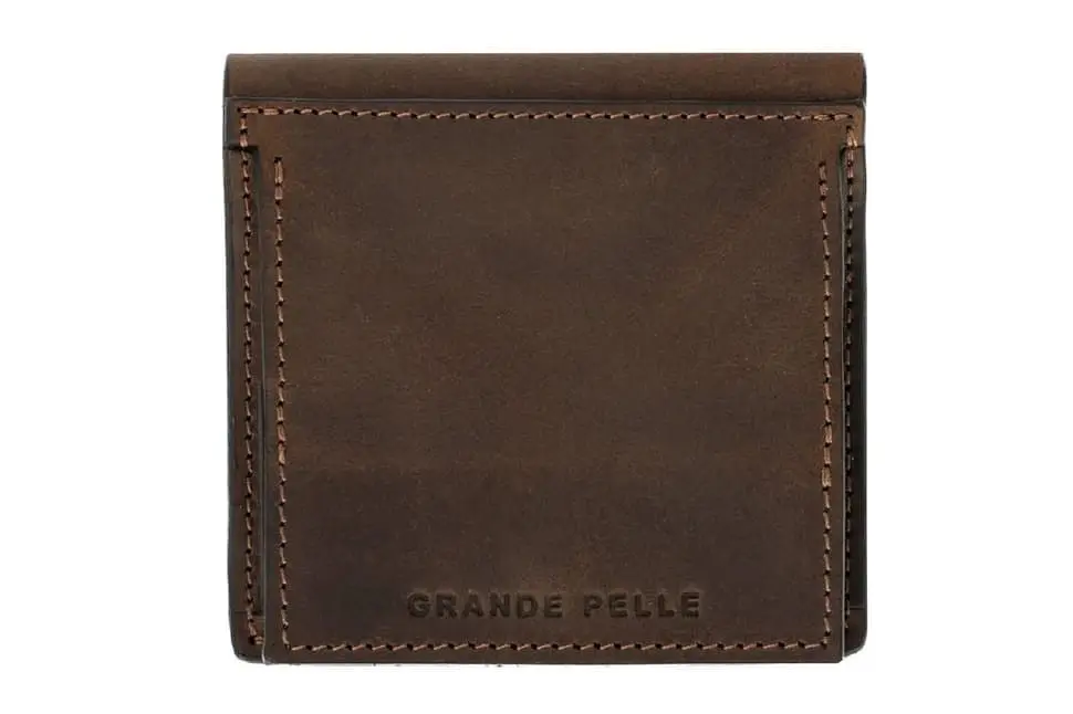 Портмоне Lettera с монетницей коричневый GRANDE PELLE 10х10х2.5 см acs0032120 - фото 4