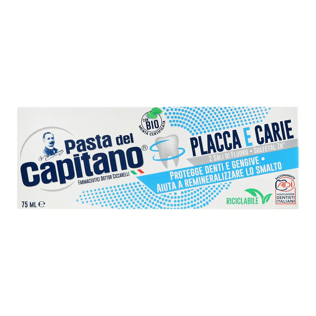 Зубна паста Pasta Del Capitano Placca e Carie, проти карієсу та зубного нальоту, 75 мл - фото 2