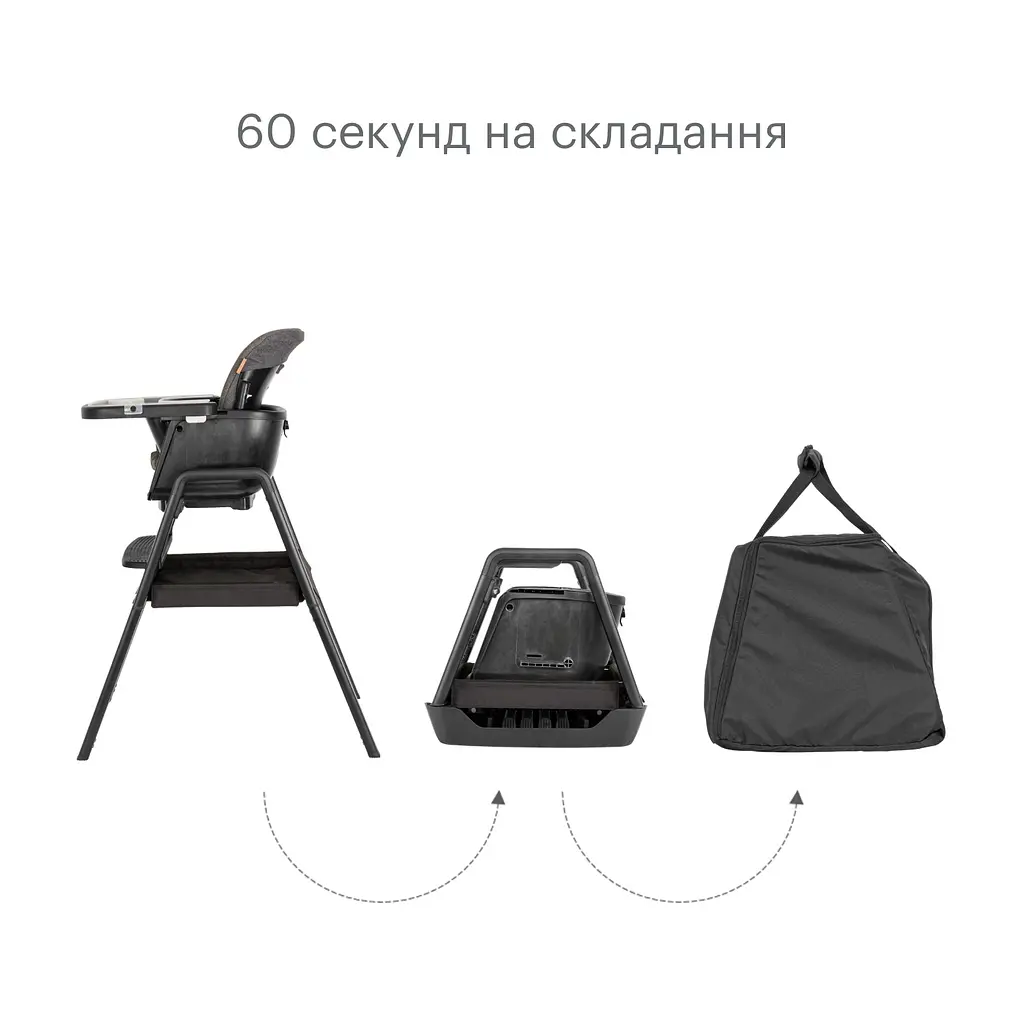 Стільчик для годування Tutti Bambini Nova чорний (611010/9999) - фото 3