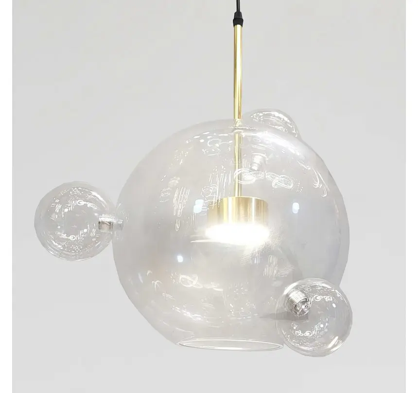 Світлодіодна підвісна люстра Artlight 81617/300-3GD з центральною скляною кулею та трьома декоративними кулями, 15W - фото 5