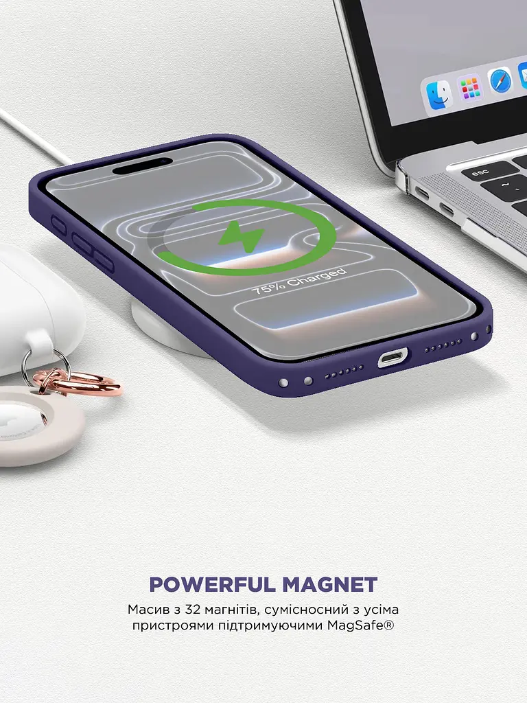 Силиконовый чехол с MagSafe для Apple iPhone 17 Pro, ICON2 MagCase, фиолетовый, противоударный, панель с мягкой подкладкой, защита всего корпуса, поддержка беспроводной зарядки, совместим с защитными стеклами и пленками, ArmorStandart (ARM88993) - фото 8