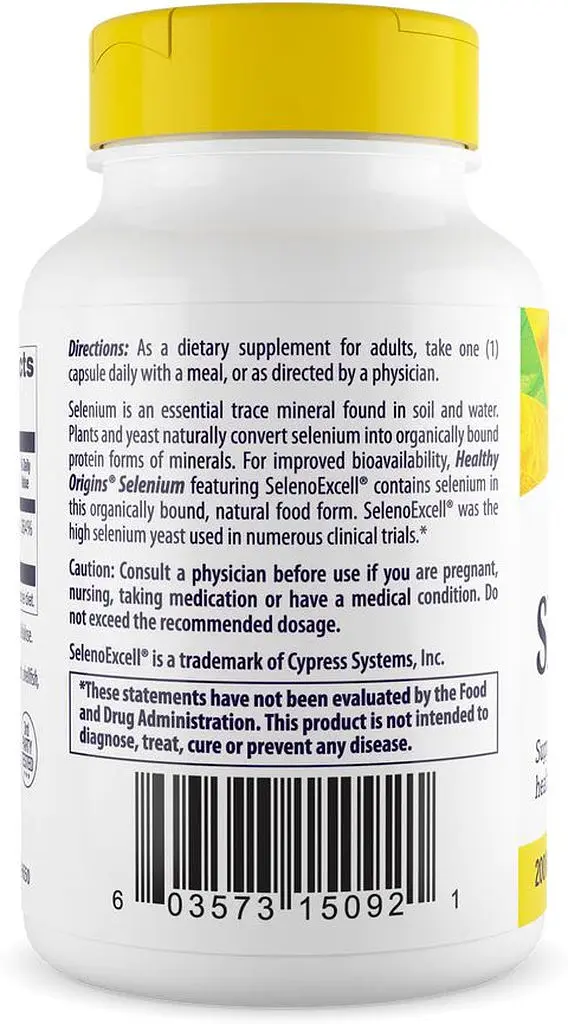 Селен Healthy Origins Selenium 200 mcg, 180 капсул для поддержки иммунной системы - фото 3