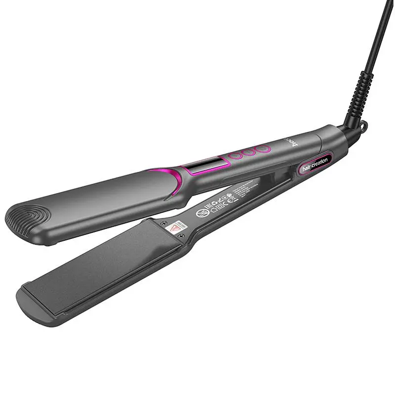 Випрямляч для волосся Hoco HP42 Wide board hair straightener with digital display Gray - фото 4