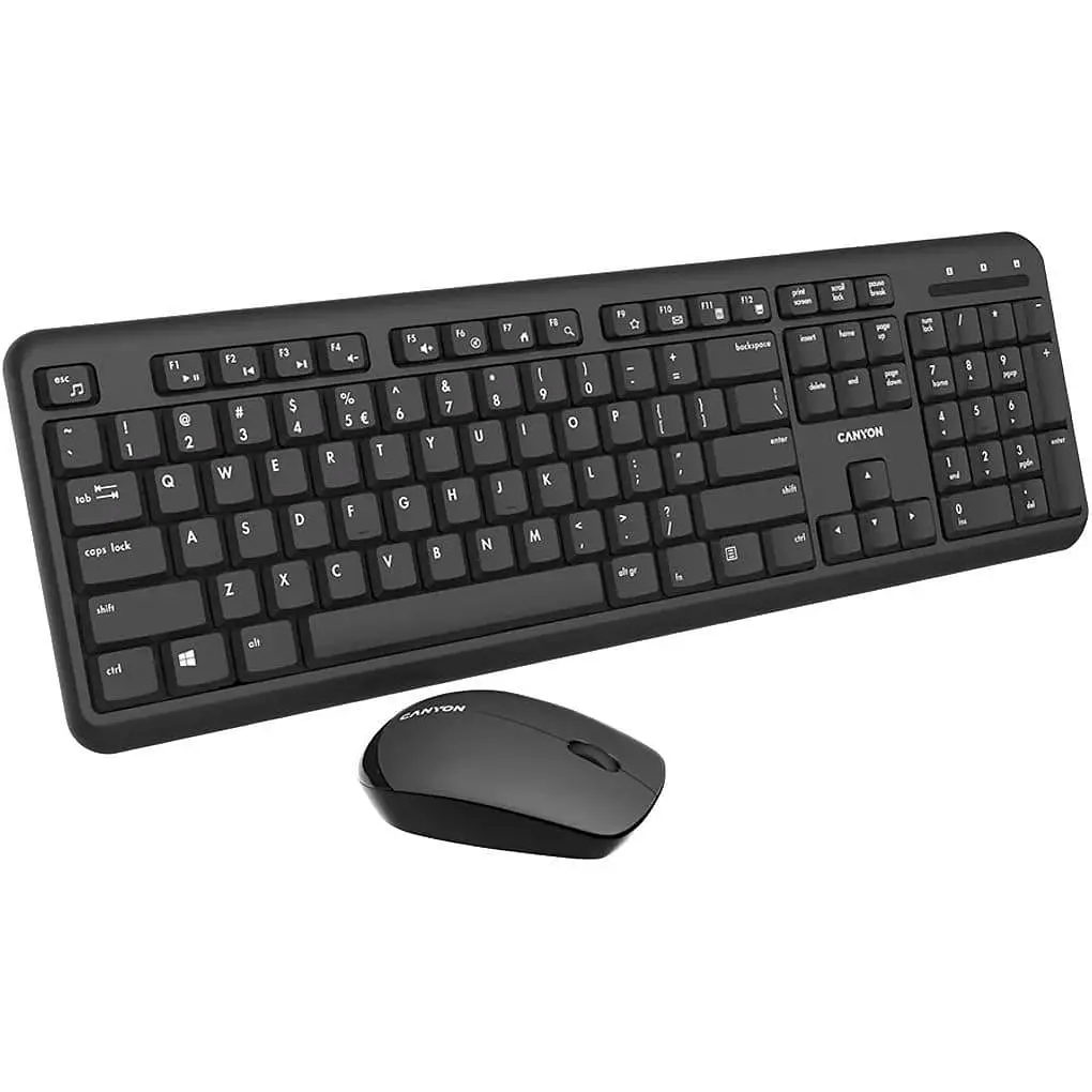 Комплект (клавиатура и мышь) CANYON SET-W20 UK/US Keyboard+Mouse Velvet Wireless Black - фото 2