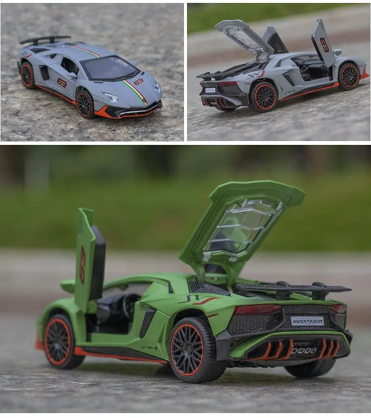 Колекційна металева модель автомобіля Lamborghini Aventador LP 780-4 з інерцією, світлом та звуком 1:32 - фото 5