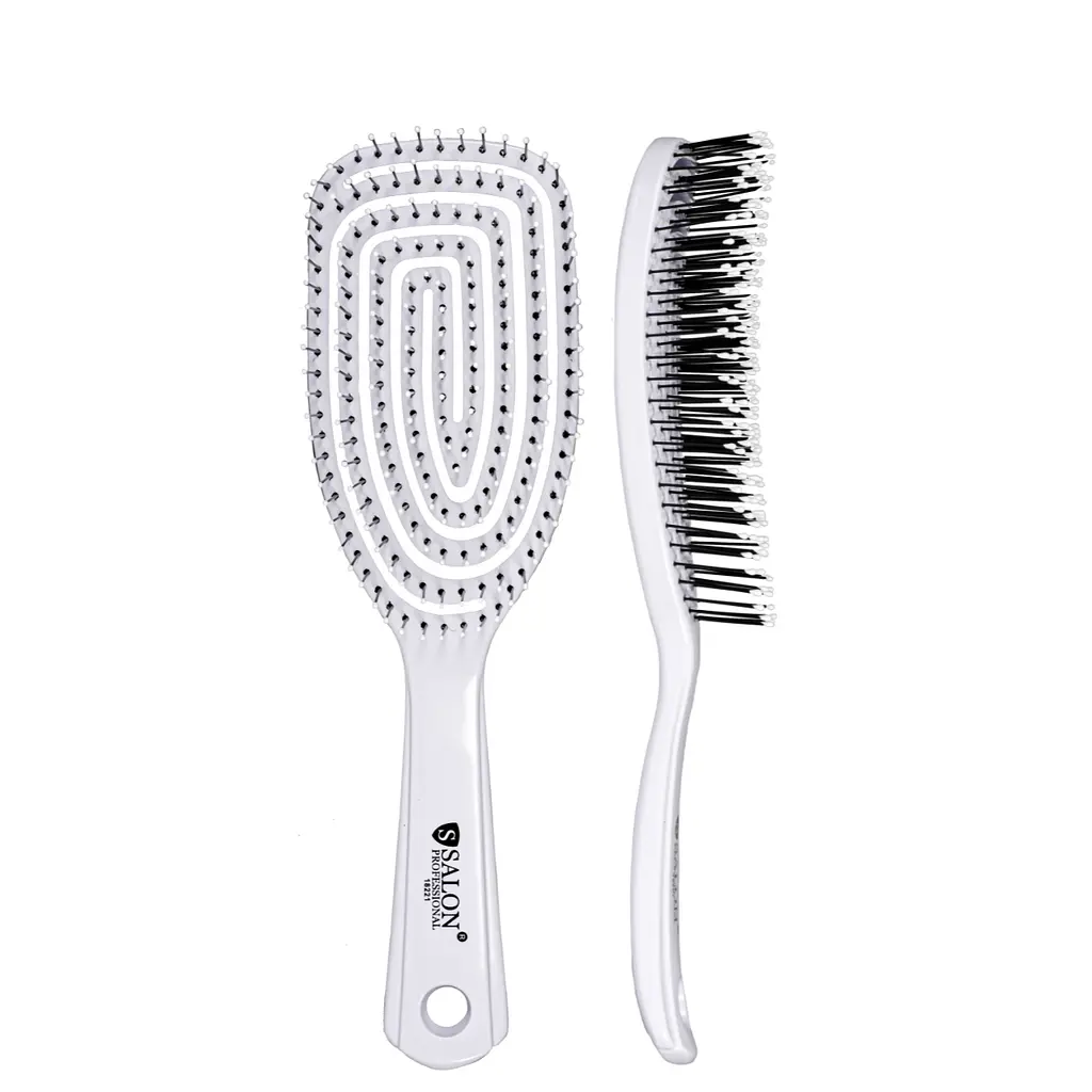 Щітка для волосся масажна Salon Professional продувна спіральна, біла - фото 4