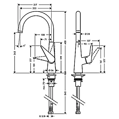 Смеситель для кухни Hansgrohe Talis S 160 1Jet хром 72810000 Хром - фото 6