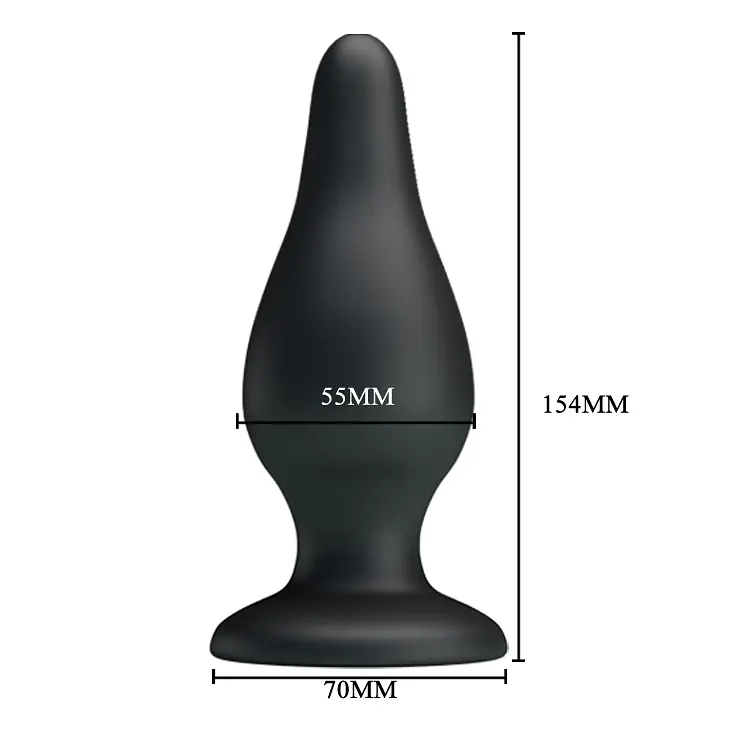 Анальная пробка - Pretty Love Sturdy Silicone Anal Plug Black - фото 6