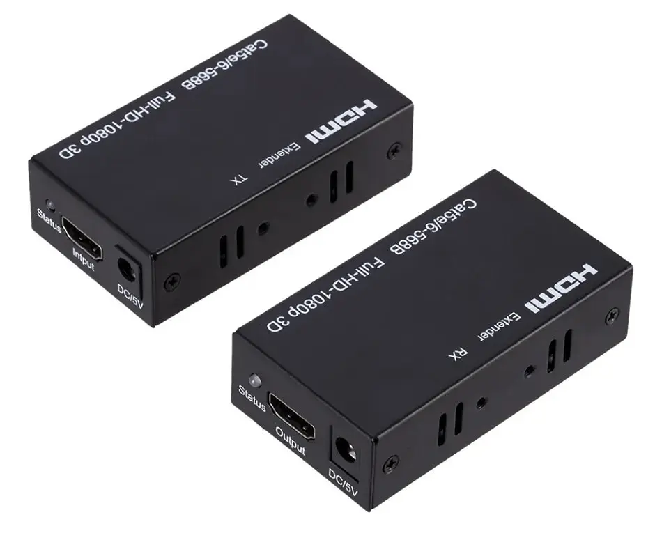 Подовжувач HDMI Extender до 60 метрів по витій парі (один кабель) Tcom 1080p - фото 5