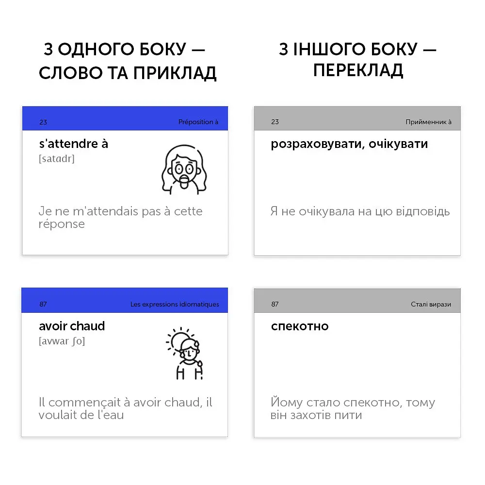 Картки для вивчення французької мови English Student. Французькі фразові дієслова - фото 5
