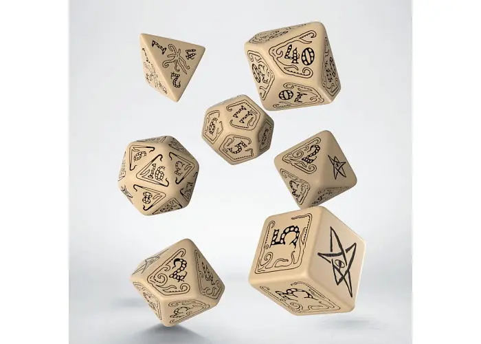 Набір кубиків Call of Cthulhu Beige & black Dice Set , 7 шт. (SCTH18) - фото 2