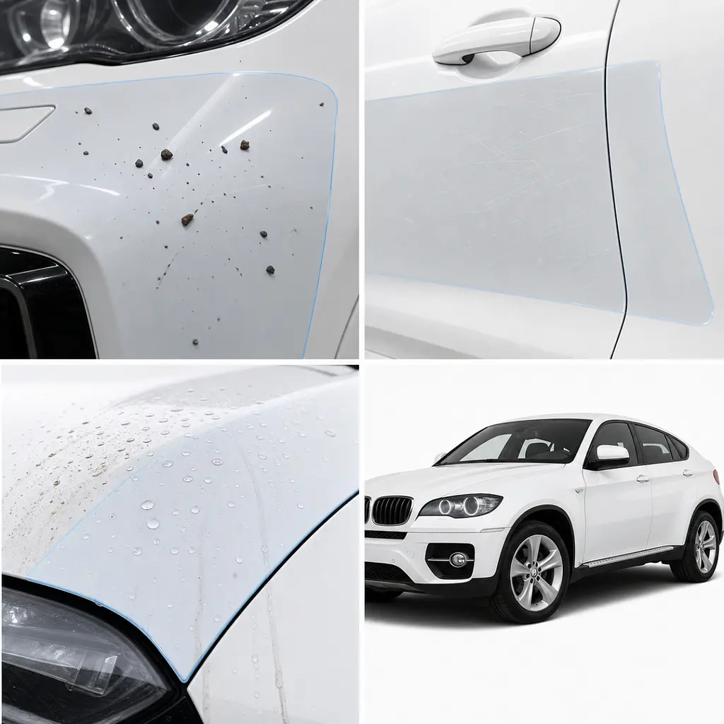 Антигравійна захисна бронеплівка за лекалами для BMW X6 E71 2008-2014 - капот і передні крила - фото 3