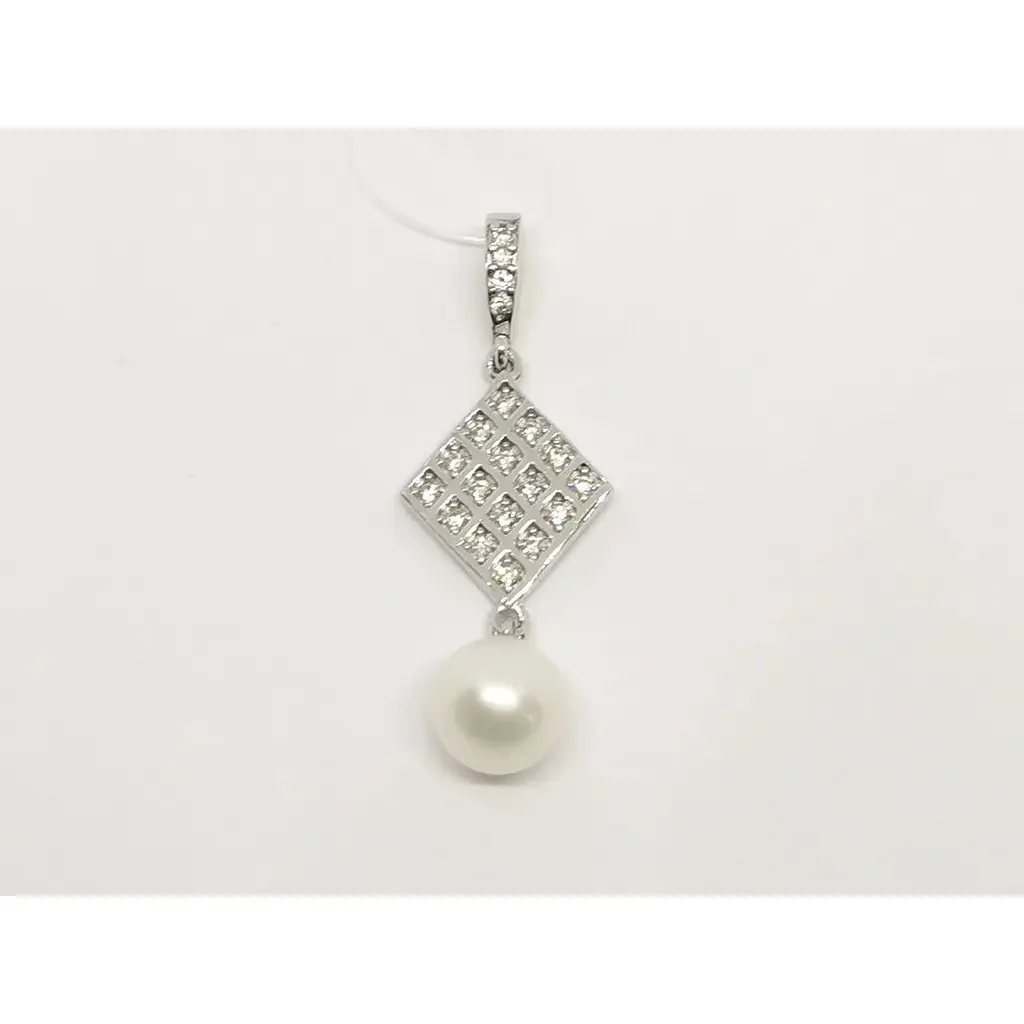 Срібна підвіска Qvaliz з перлами і фіанітами. П00126 - фото 3