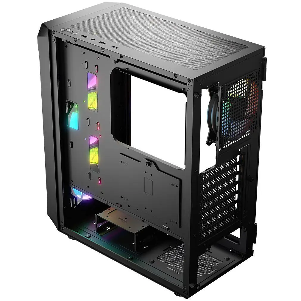 Корпус LogicConcept PORTOS MESH+GLASS ARGB fans 4x120 мм BLACK без БЖ ATX (AT-PORTOS-10-0000000-0002) - фото 4