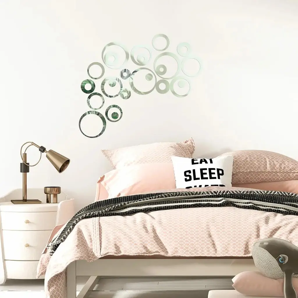 Дзеркальний декор Wall Sticker SW-00002523 акриловий самоклеючий 24 шт. срібло - фото 5