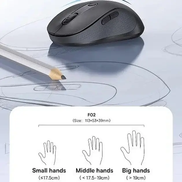 Бездротова миша Baseus F02 ErgonoXiaomic Wireless Mouse B01055505111-01 Black - фото 4