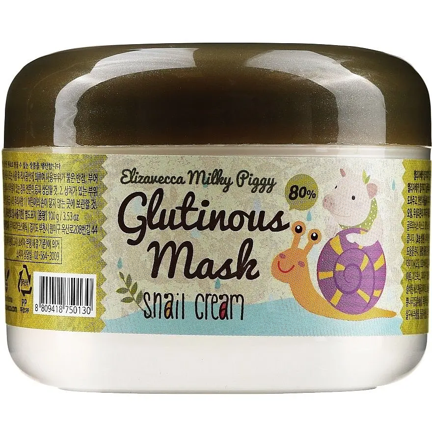 Крем-маска нічна з муцином равлика 100 мл Elizavecca Face Care Milky Piggy Glutinous Mask Snail Cream - фото 2