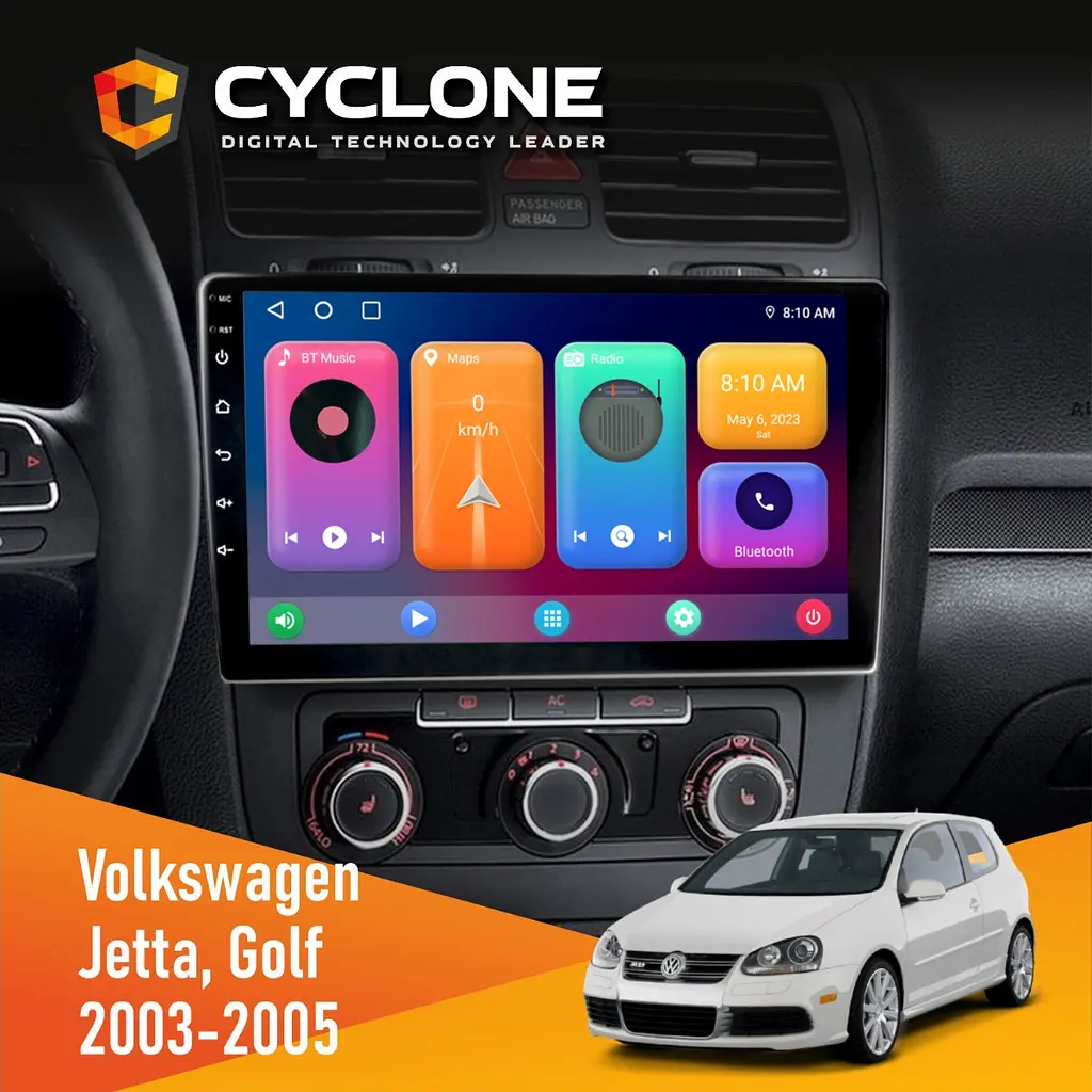 Штатна магнітола Volkswagen Golf 2003-2008 Climate Cyclone C10-001 2x32 CPL Cyclone (НФ-00004574)