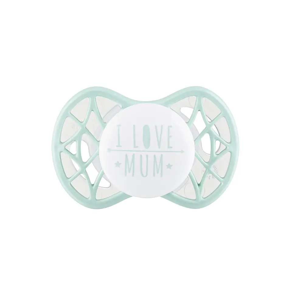 Пустышка Nuvita 7064 Air55 Cool ортодонтическая 0m+I LOVE MUM мятная NV7064SG - фото 2