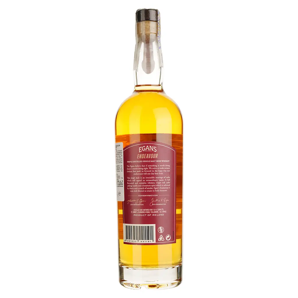 Виски Egan's Endeavour Single Malt Irish Whiskey, 46%, 0,7 л - фото 3