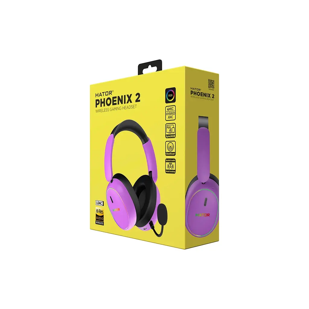 Навушники Hator Phoenix 2 Wireless Hi-Res SyncHUB Cyber Violet (ESH42) - фото 6