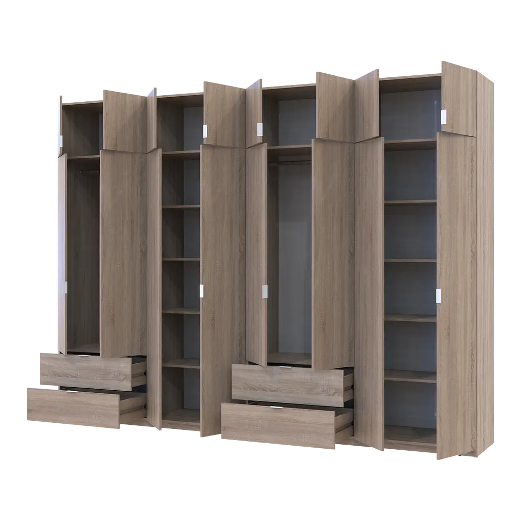 Шафа для одягу Doros Лукас Дуб сонома 4+4 ДСП 320х50х240 (42005127) - фото 3