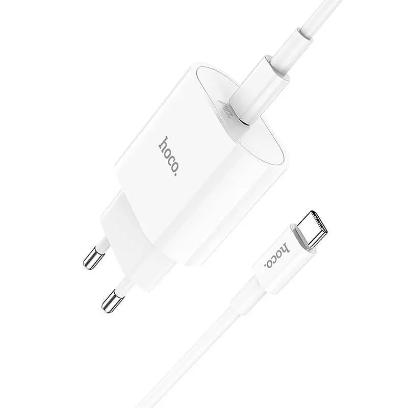 Адаптер мережевий HOCO Type-C to Type-C Cable Metro single port charger set C94A |1Type-C, 20W/3A, PD/QC| - фото 2