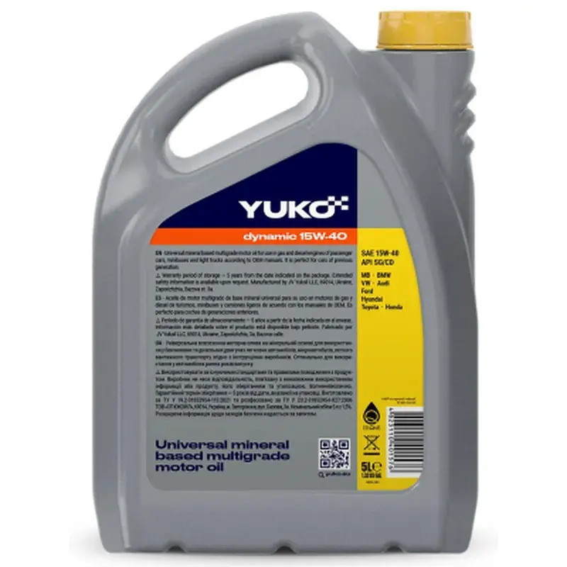 Моторна олива Yuko DYNAMIC 15W-40 5л (4823110401576) - фото 2