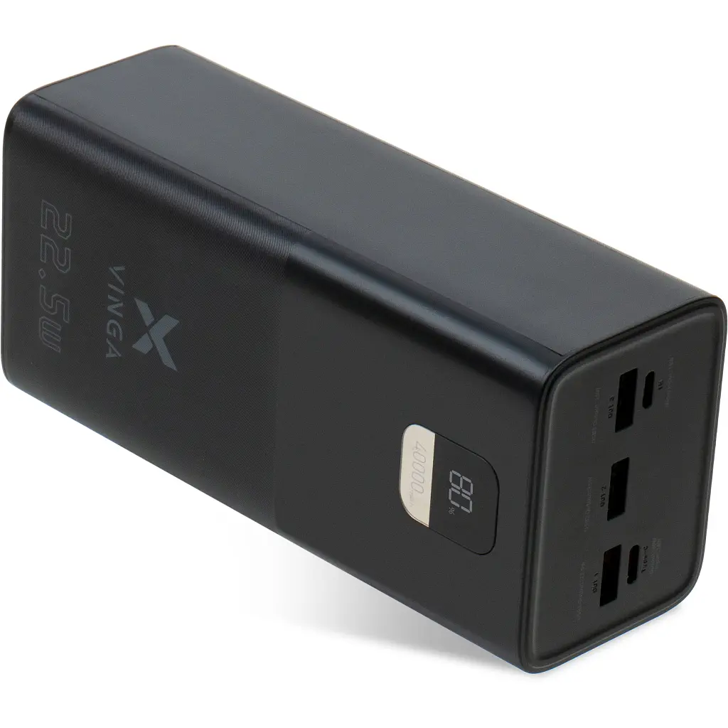 Батарея універсальна Vinga 40000 mAh 22.5W Display Black (VPBB4022) - фото 3