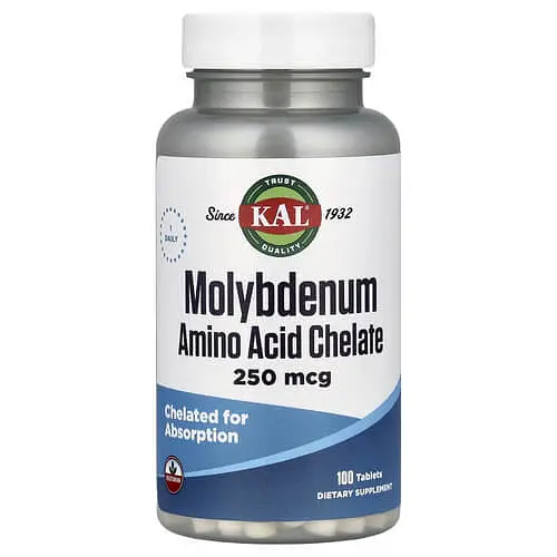 Інші мінерали Molybdenum Amino Acid Chelate 250 mcg 100 таблеток KAL vit0005827