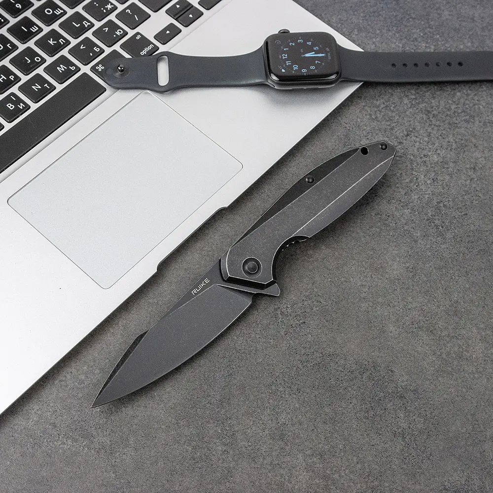 Ніж складаний туристичний Ruike P108-SB, (8.8 см) 14C28N / 3cr14n чорний - фото 14