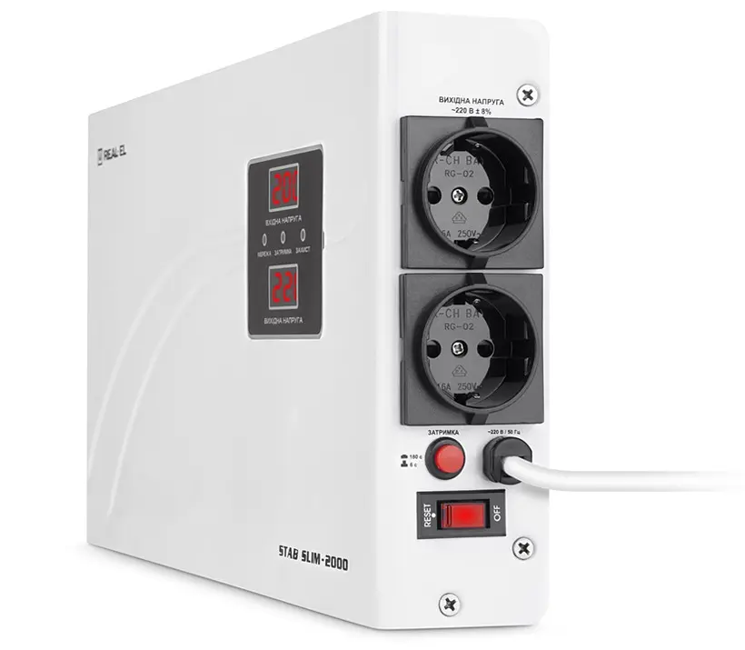 Cтабілізатор REAL-EL STAB SLIM-2000 White - фото 3