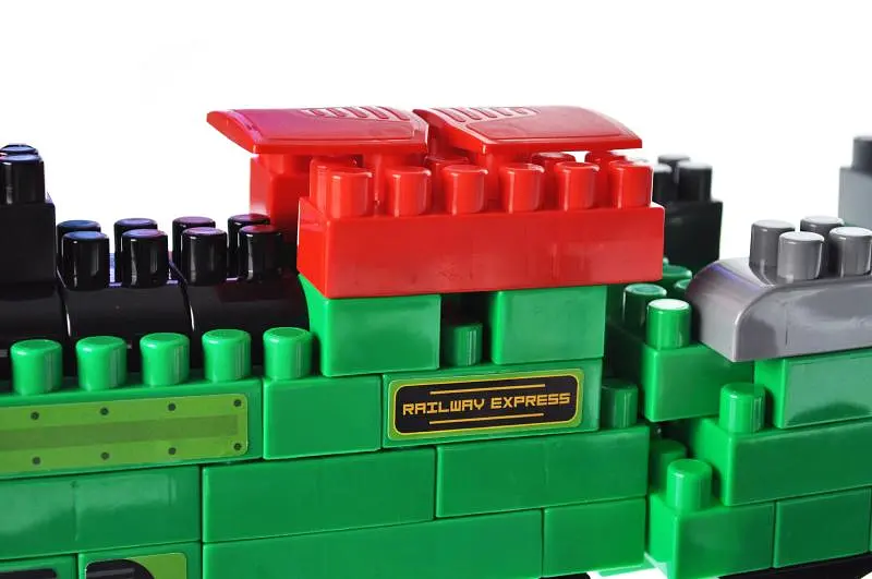 Конструктор блоковий QB300-202 "Block&Steps: Залізничний Експрес" + ходилка та меморі гра 3в1, 136дет. qbee - фото 4
