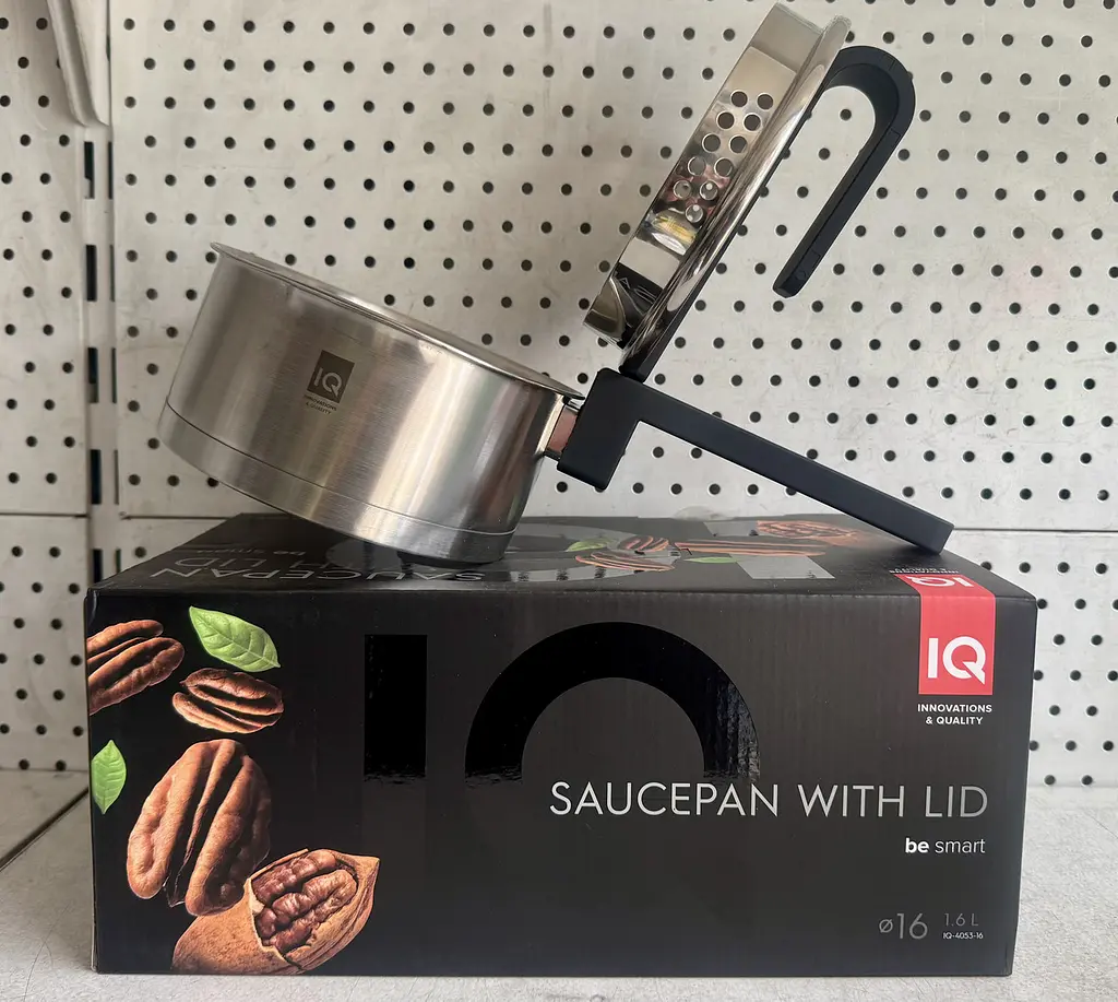 Ковш Ringel IQ Be Smart 16 см (1.5 л) прямые бортики со стоячей крышкой со сливом толстое дно нержавеющая сталь - фото 2