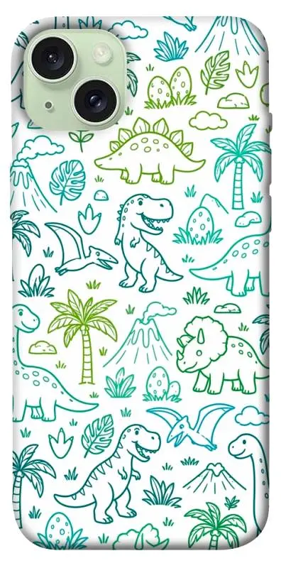 TPU чохол Demsky Dino pattern для Apple iPhone 15 Plus (6.7")