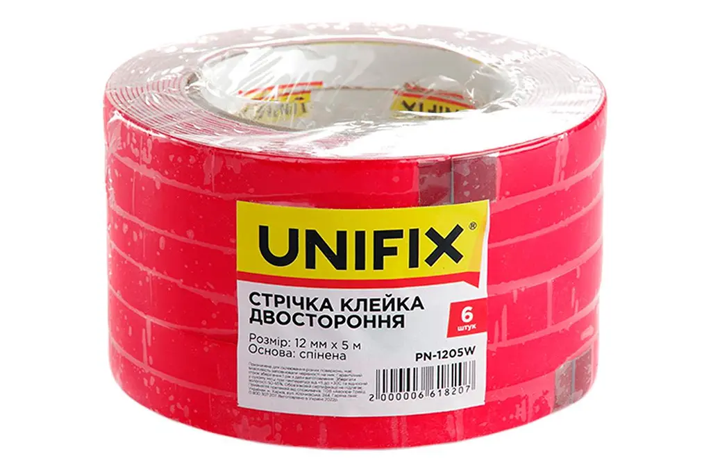Скотч двосторонній універсальний Unifix 12 мм x 5 м спінена біла - фото 2