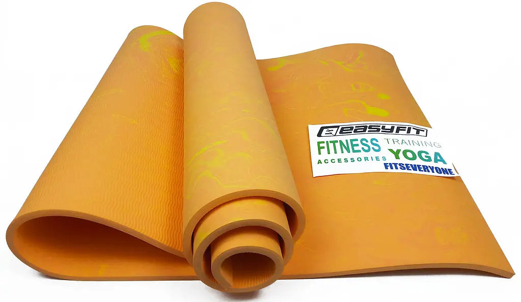 Килимок для йоги та фітнеса EasyFit PER Premium Mat 8 мм + Чохол помаранчевий - фото 3