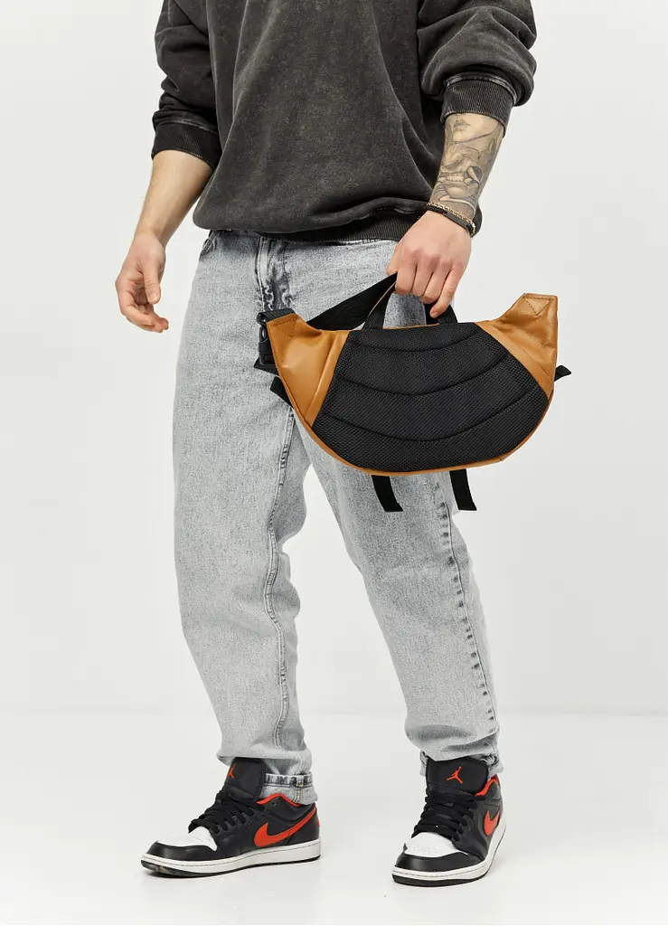 Велика чоловіча сумка бананка Sambag DynamicDart руда 38 × 21 × 7 см (80411121m) - фото 7