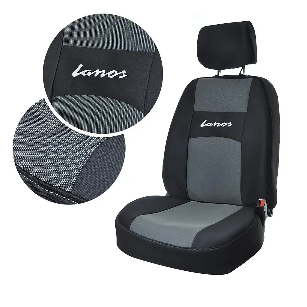 Чохли для сидінь модельні Daewoo Lanos Sens комплект Чорно - сірі - фото 2
