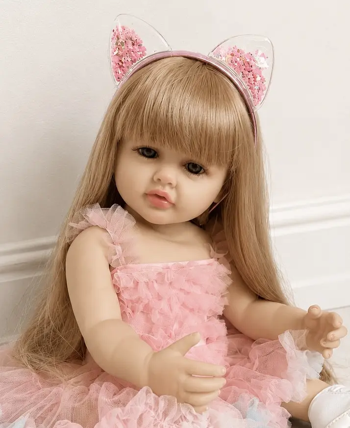 Реалістична Кукла Реборн 55 см повністю вінілова Doll Reborn Baby Born К0100312 - фото 2