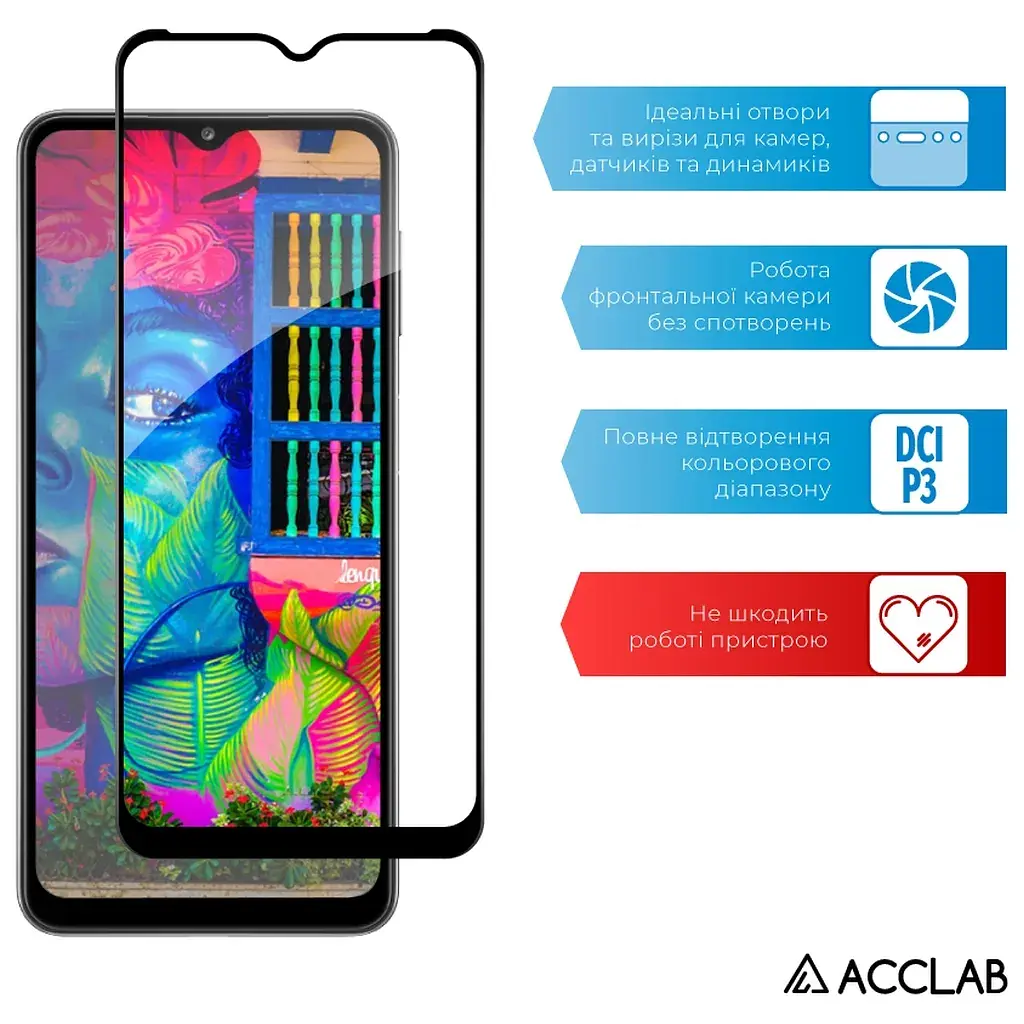 Скло захисне ACCLAB Full Glue Samsung A32 5G Black (1283126549281) - фото 5