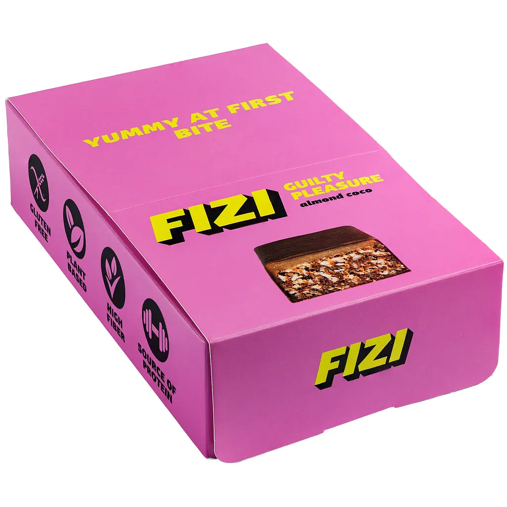 Батончик шоколадний Fizi Guilty Pleasure Almond Coco 40 г х 10 шт. шоу-бокс - фото 5