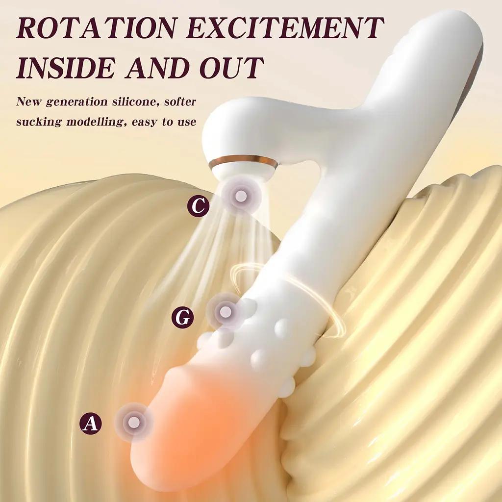 Вібратор для подвійної стимуляції Silicone Vibrator 3 rotating functions and 7 licking functions Boss Series 63-00079 101964 - фото 6