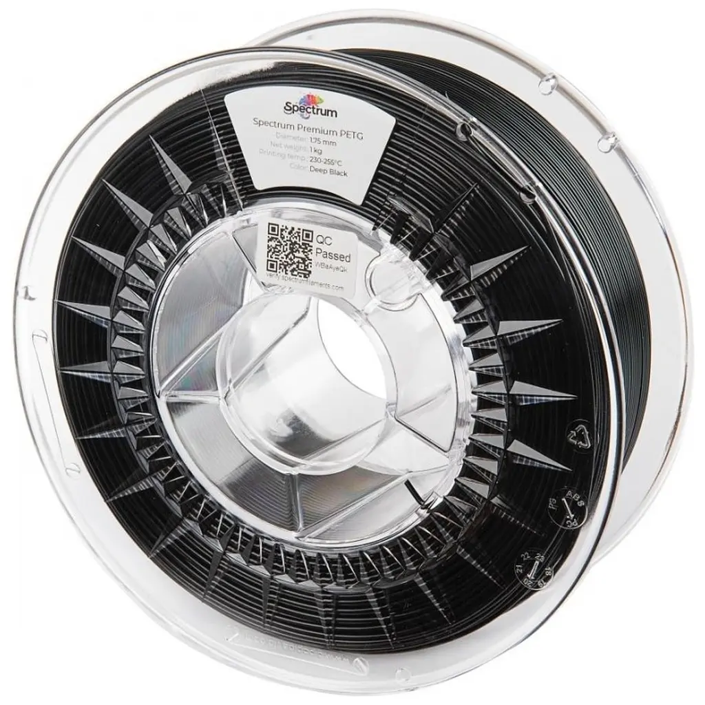 Пластик для 3D-принтера Spectrum PET-G Premium 1.75mm 1kg Black, Deep RAL9017 (80056)