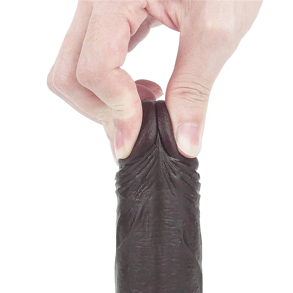 Фалоімітатор із присоскою LoveToy Sliding-Skin Dildo 7 17.5 см коричневий - фото 13